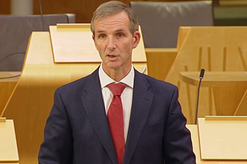 Liam speaking during Members' Business