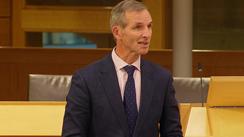 Liam speaking in debate